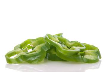 Image showing Sliced green pepper