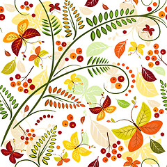 Image showing Floral seamless autumn pattern 