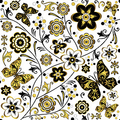 Image showing Seamless white floral pattern (vector)