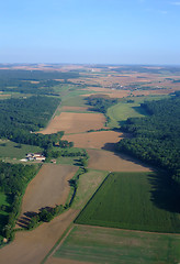 Image showing Aerial view of countryside north Yonne 