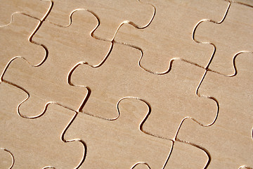 Image showing Wooden Jigsaw Pattern