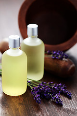 Image showing lavender massage oil