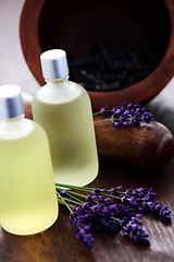 Image showing lavender massage oil