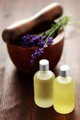 Image showing lavender massage oil