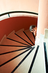 Image showing Girl at staircase