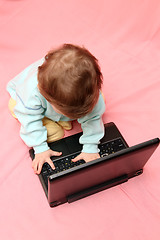 Image showing baby with laptop