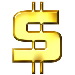 Image showing 3D Golden Dollar Symbol