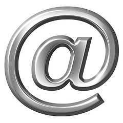 Image showing 3D Silver Email Symbol 