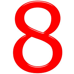 Image showing 3D Red Number 8