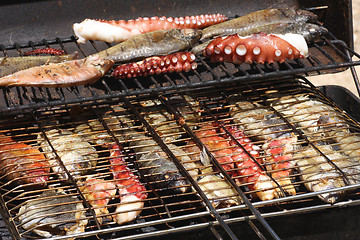 Image showing Fish on grill