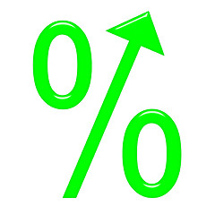 Image showing 3d percent symbol with arrow directed up