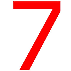 Image showing 3D Red Number 7