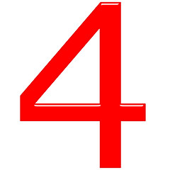 Image showing 3D Red Number 4