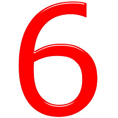 Image showing 3D Red Number 6