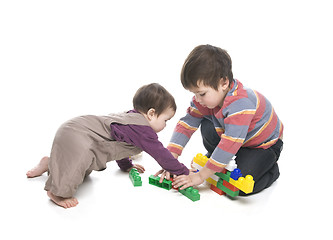 Image showing Brother and sister playing together