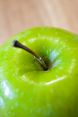 Image showing Close up on a Green Apple