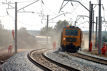 Image showing railway workers