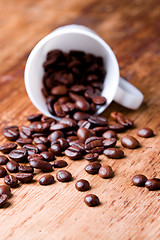 Image showing cup with coffee beans 