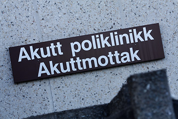 Image showing Akuttmottak