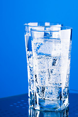 Image showing three glasses with cold water