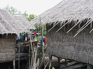 Image showing Straw houses in Thailand