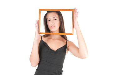 Image showing Woman with frame