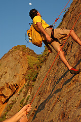 Image showing Belaying a Partner