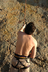 Image showing Man Belaying