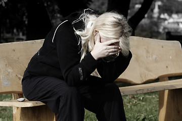 Image showing Depressed woman