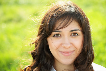 Image showing Young smiling brunette