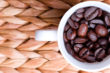 Image showing cup full of coffee beans