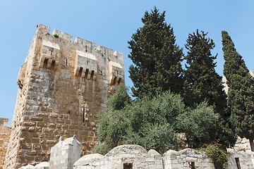 Image showing Ancient citadel and Tower of David in Jerusalem 