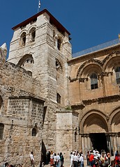 Image showing Entrance to the Church of the Holy Sepulchre in Jerusalem