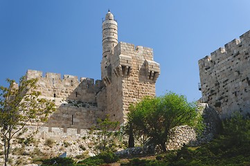 Image showing Ancient citadel and Tower of David in Jerusalem 