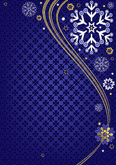 Image showing Dark blue christmas frame