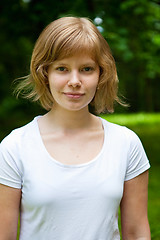 Image showing Beautiful, natural young girl