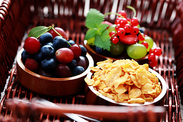 Image showing cereals with berry fruits