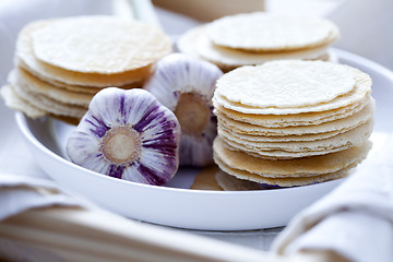 Image showing garlic waffles