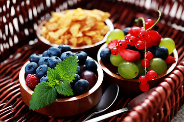 Image showing cereals with berry fruits