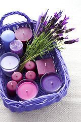 Image showing basket with candles