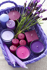 Image showing lavender candles