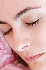 Image showing Beautiful young woman sleeping.