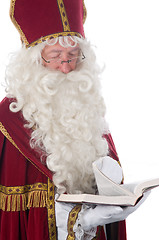 Image showing Sinterklaas and his book