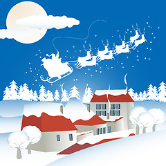 Image showing Christmas background with santa