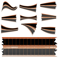 Image showing Negative film strips on white