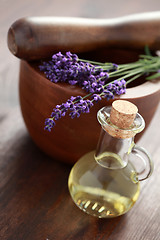 Image showing lavender massage oil