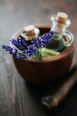 Image showing lavender massage oil