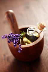 Image showing lavender massage oil