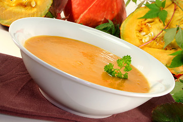 Image showing Pumpkin cream soup