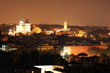 Image showing Rome at night from Gianicolo, Italy